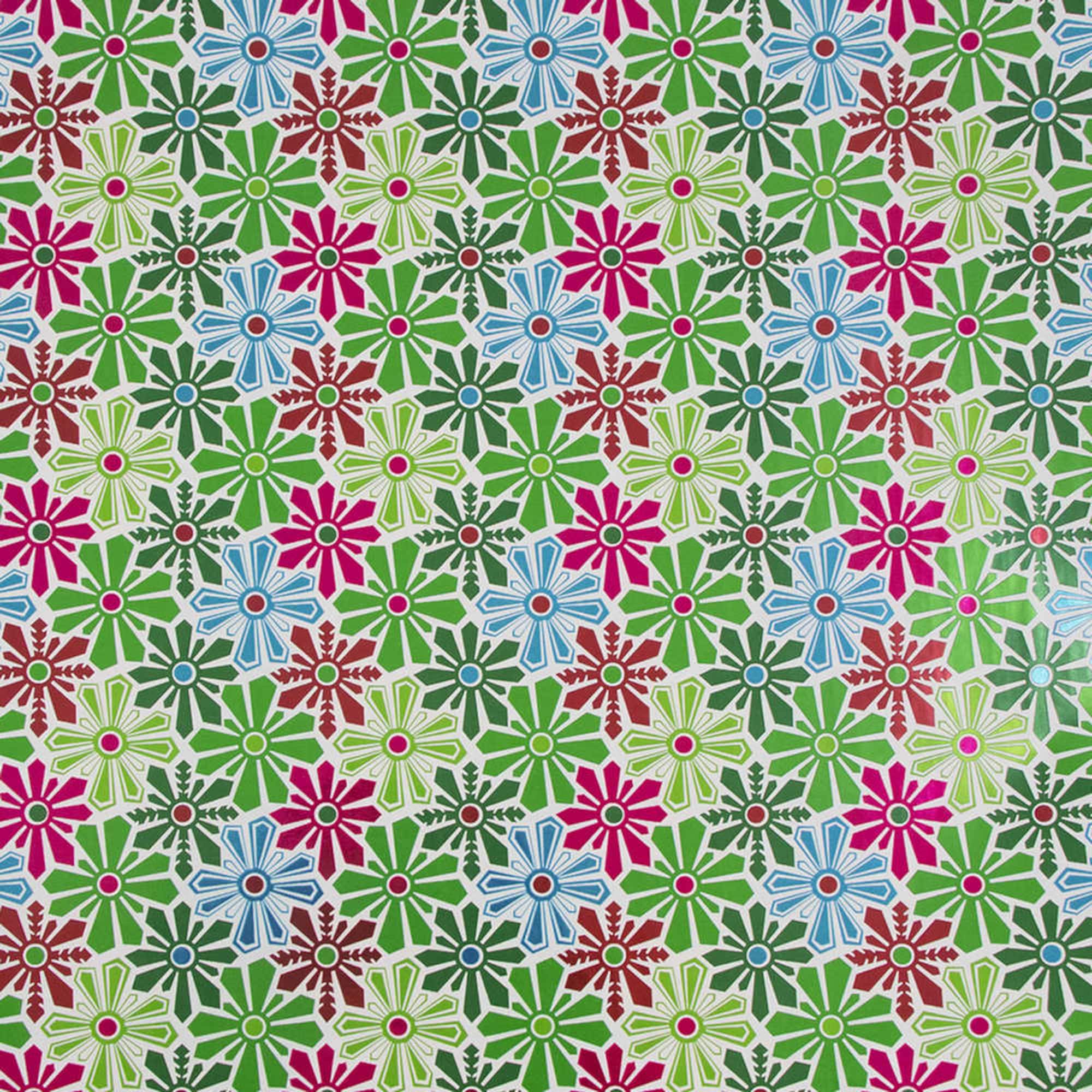 JAM Paper Holiday Snowflake Flowers Gift Wrap